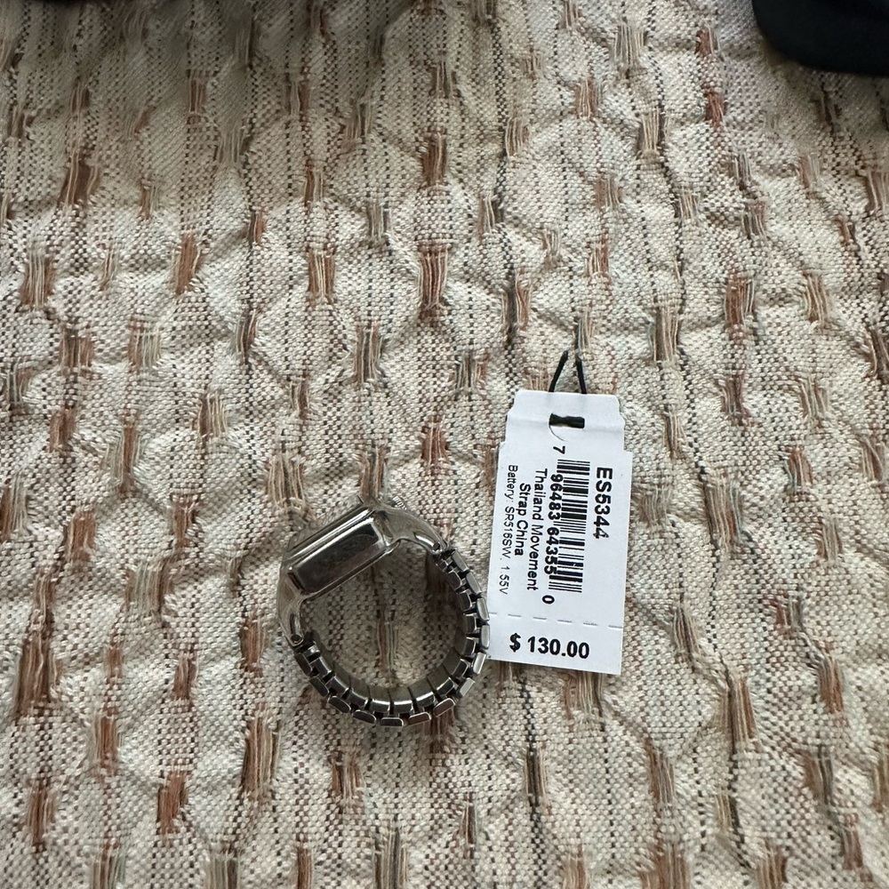 Fossil Silver Rectangular Dial Women's Ring Watch - Picture 5 of 5
